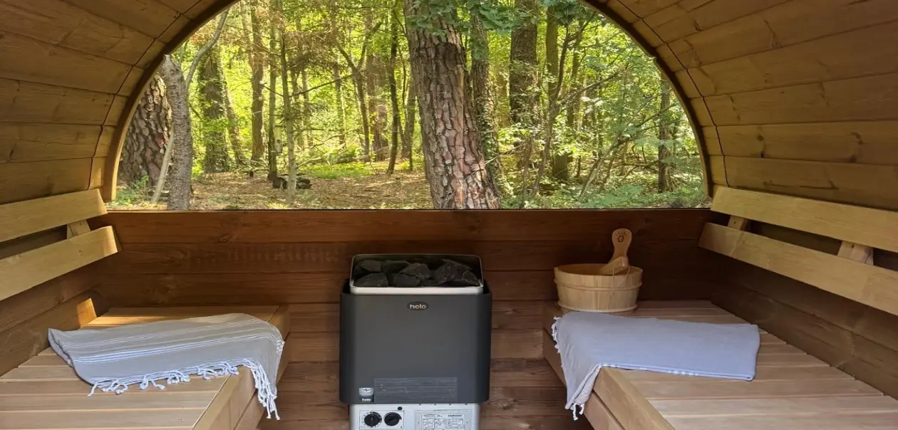 Camino Cabin met privé sauna aan de bosrand